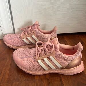 Adidas Blush Pink Sneakers with White Stripes